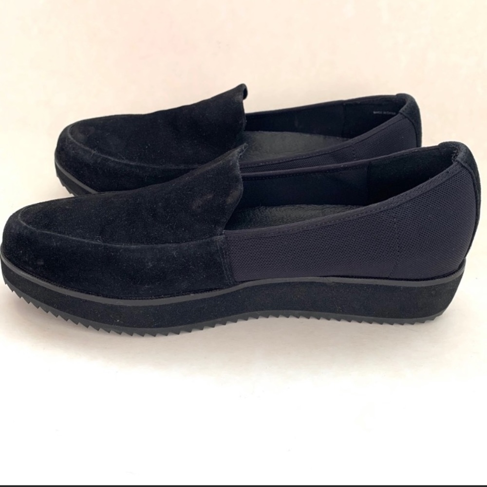 Eileen Fisher dell black suede slip on loafer